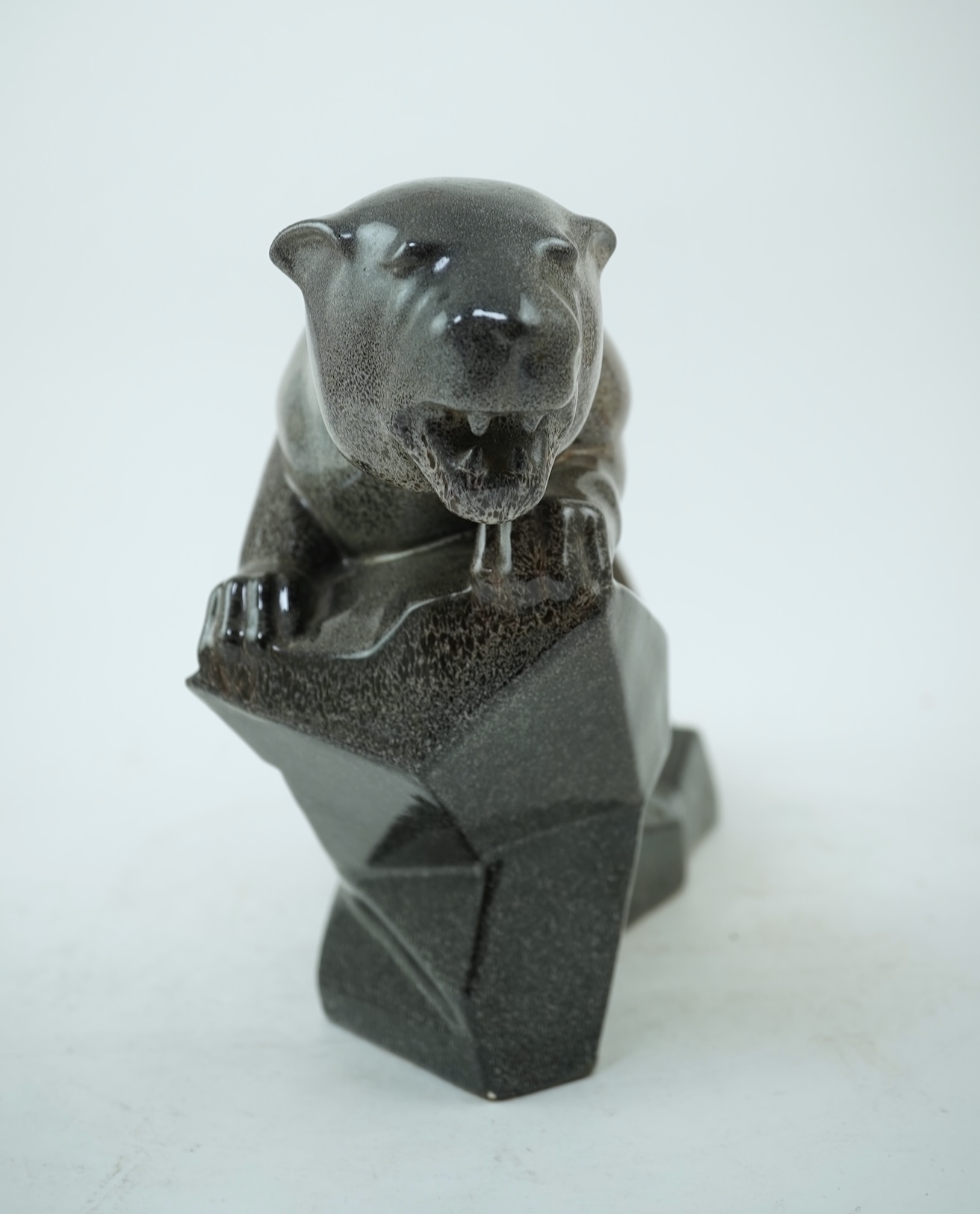 David D'Yerna (French, 20th century) for Malakoff: An Art Deco ceramic model of a prowling panther